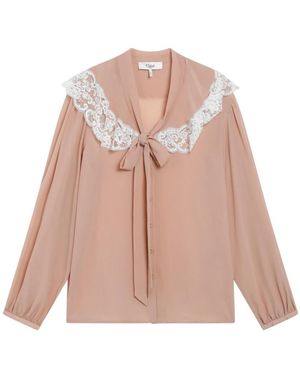 Chloé Blouse Met Strik Aan De Voorkant - Roze