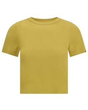 Extreme Cashmere Tops ,Groen ,Katoen Bicolor Katoenen T-Shirt - Geel