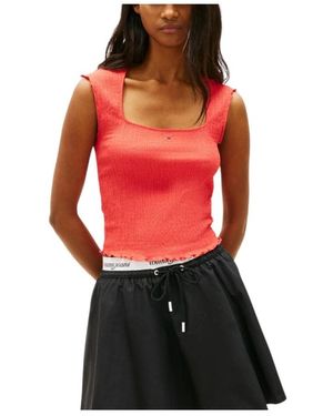 Tommy Hilfiger Sleeveless Tops - Red