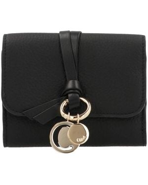 Chloé Alphabet Kleines Tri-Fold Portemonnaie - Schwarz