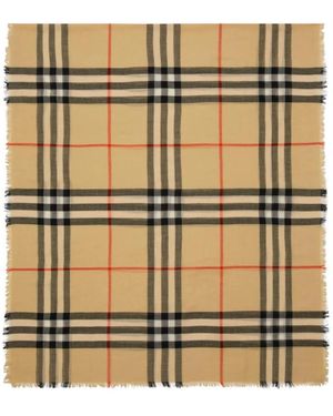 Burberry Check Wool Scarf - Metallic