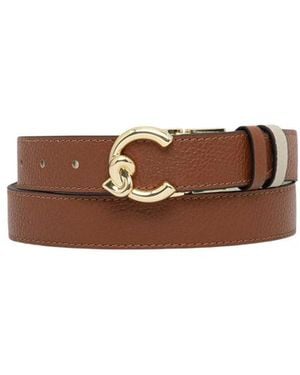 Coccinelle Accessoires ,Bruin ,Leer C-Me Omkeerbare Riem