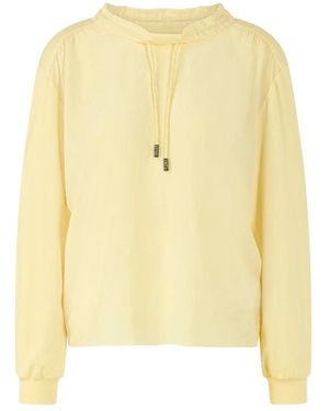 Marc Cain Tops ,Geel ,Katoen Langarmshirt Mit Materialmix
