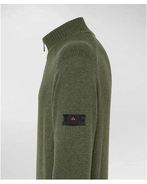 Peuterey Braille Wolle Half Zip Blatt Grün