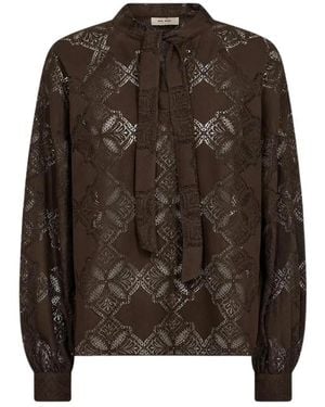 Mos Mosh Overhemden ,Bruin ,Katoen Mmtamlyn Kant Blouse