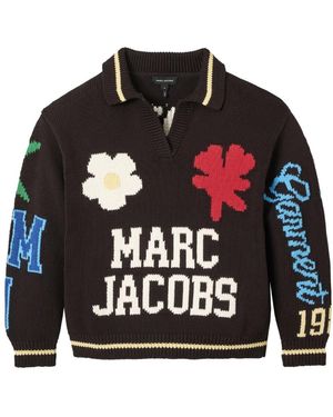 Marc Jacobs Truien & Vesten ,Bruin ,Katoen Varsity Knit Polo - Zwart