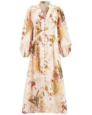 Zimmermann Floral Print Maxi Dress - Natural