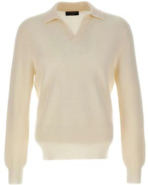 Gran Sasso V-Neck Knitwear - Blanco