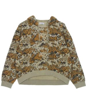 Huf Hoodies & Sweatvesten ,Bruin ,Katoen Camo Print Mockneck Hoodie - Groen