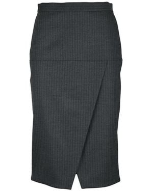 Fendi Elegante Kokerrok Met Centrale Split - Grijs