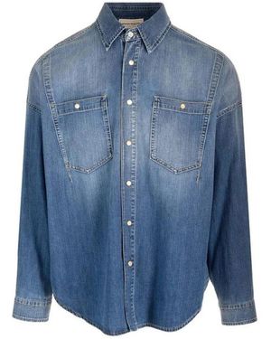 McQueen Gedistilleerde Denim Overshirt - Blauw