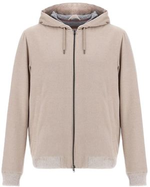 Herno Resort Kapuzenpullover Mit Kordelzug - Natur