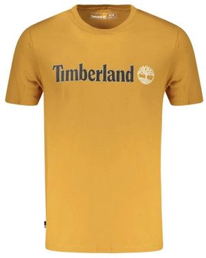 Timberland Tops ,Bruin ,Katoen Marrone Katoenen T-Shirt - Geel