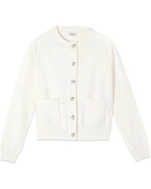 Oltre Cardigan Jacke Mit Mikro-Pailletten - Weiß