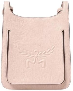 MCM Geprägte Lederhandytasche - Pink