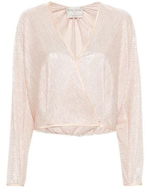 Forte Forte Rose houndstooth wrap shirt - Pink