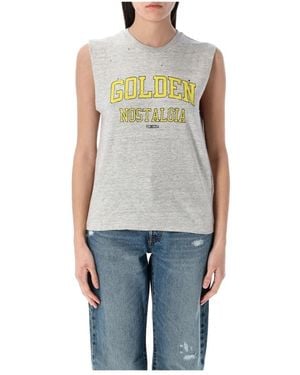 Golden Goose Gouden Goose Noreen Cotton Top In Grijs Mélange - Meerkleurig