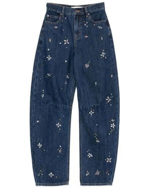 Self-Portrait Loose-Fit Jeans - Blue