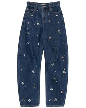 Self-Portrait Loose-Fit Jeans - Blue
