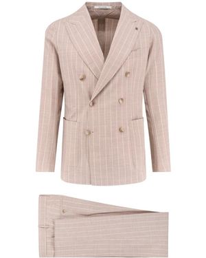 Tagliatore Kostuums ,Wol Double-Breasted Suit - Roze