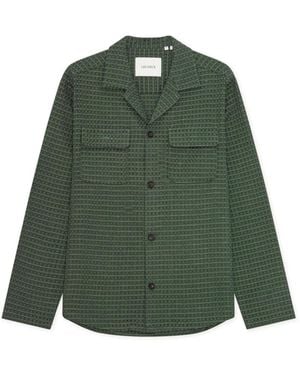 Les Deux Jassen ,Groen ,Check Seersucker Overshirt