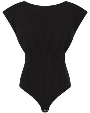 Elisabetta Franchi Tops ,Zwart ,Gebreide Bodysuit