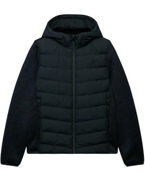 Superdry Hooded Storm Knit Hybrid Jkt - Schwarz