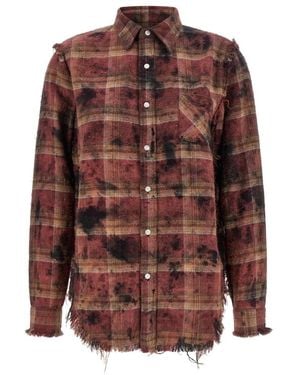 R13 Overdyed Plaid Shirt - Bruin