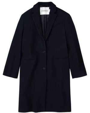 Closed Single-Breasted Coats - Blue