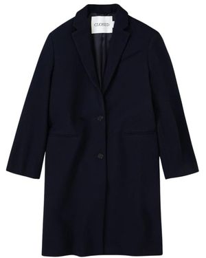 Closed Single-Breasted Coats - Blue