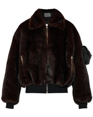 Coperni Jassen ,Bruin ,Polyester Faux Fur Bomber - Zwart