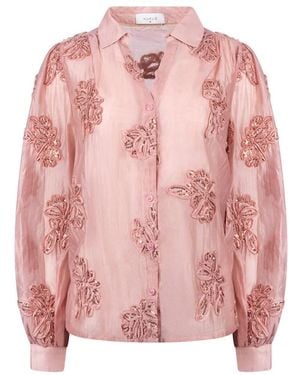Nukus Antonella Blouse Paillet Flower - Roze