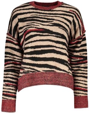 Desigual Truien & Vesten ,Veelkleurig ,Katoen Trui Met Ronde Hals - Zwart
