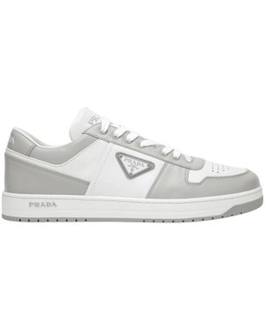 Prada Downtown Leder-Sneakers - Weiß