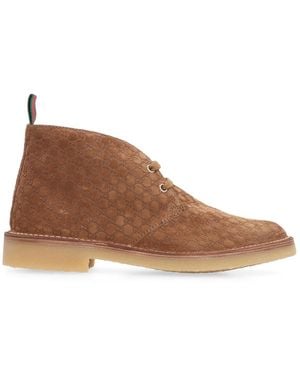Gucci Lace-Up Boots - Brown