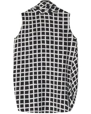 Lanvin Zijden Top Zonder Mouwen Met Print - Zwart