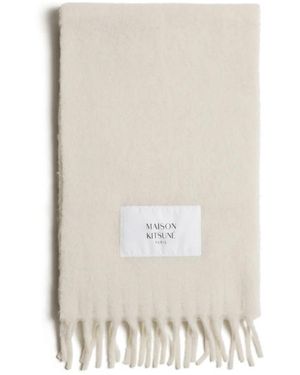 Maison Kitsuné Baby Alpaka Schal Unifarben - Weiß