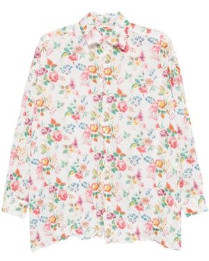 Daniela Gregis Button-Front Classic-Collar Shirt - Wit