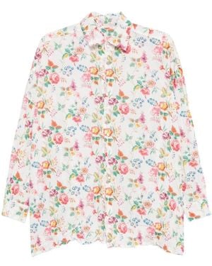 Daniela Gregis Button-Front Classic-Collar Shirt - Wit
