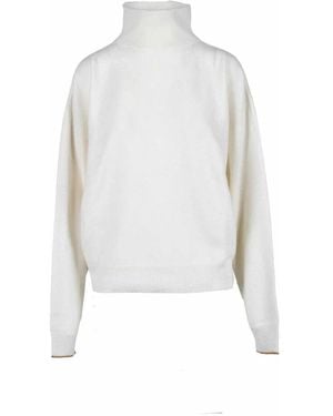 Alysi Wolle Kaschmir Strickpullover - Weiß