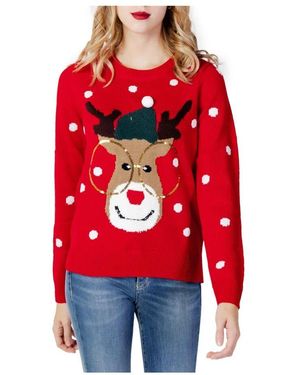 Vero Moda Weihnachts rentier print pullover - Rot