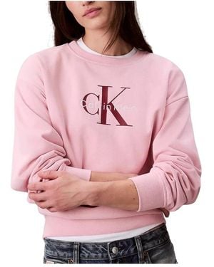 Calvin Klein Lv047B234G Ls Monologo French Terry - Pink