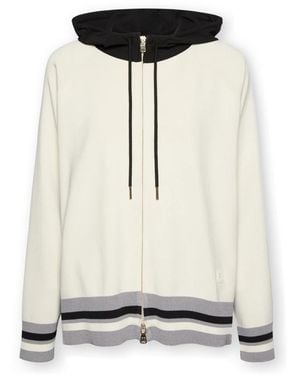 Elena Miro Hooded Vest Met Ritssluiting Van Viscosemix - Wit