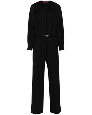 Gucci Woll-jumpsuit mit logo - Schwarz