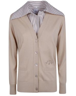 Patou Truien & Vesten ,Katoen Poplin Collar Cardigan Van Katoen - Naturel