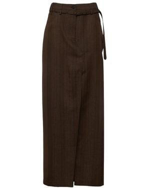 Dries Van Noten Midi Rok - Bruin