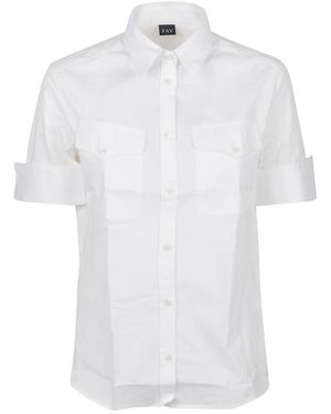 Fay Overhemden ,Wit ,Shirt Met Korte Mouwen