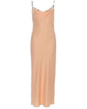 Rabanne Maxi Jurk Met Kettingband En Boothals - Roze