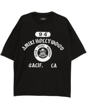 Amiri Tops ,Zwart ,Katoen Collegiate Box Tee