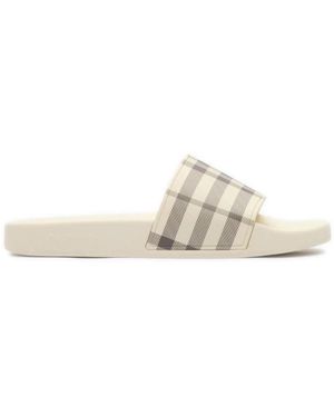 Burberry Schoenen ,Check Slides - Naturel